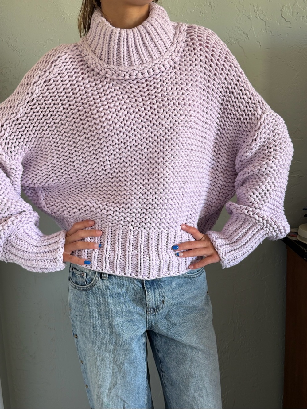 Free people Chunky Lilac Turtleneck Sweater - Women